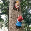 Gnomi de alpinism de grădină Decor de copac Gnom drăguț Statuie de grădină Artă Sculptură pitic din rășină pentru curte Ornamente de decorare în aer liber
