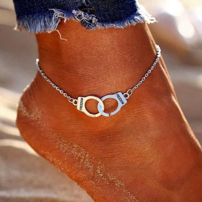 Two Anklets Foot Ankle Chain Handcuffs,Style,Fashion,Women's Gift Idea,Mother's Day,Birthday,Valentine's Day,Christmas