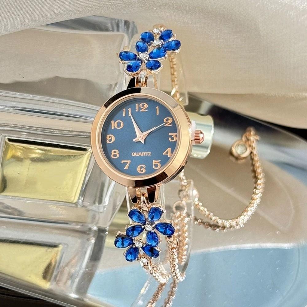Flower Quartz Wristwatch Ladies Business Watches Elegant Rhinestone Quartz Watch  Festival Gift