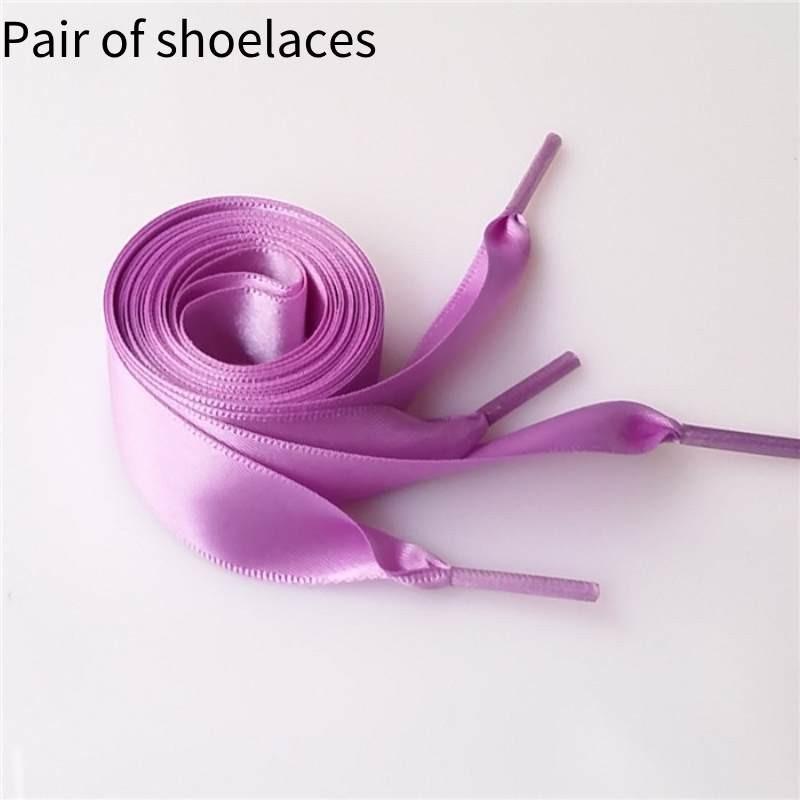 Ribbon Polyester Double Satin Wide Flat Shoelace Candy Color Fashion Various