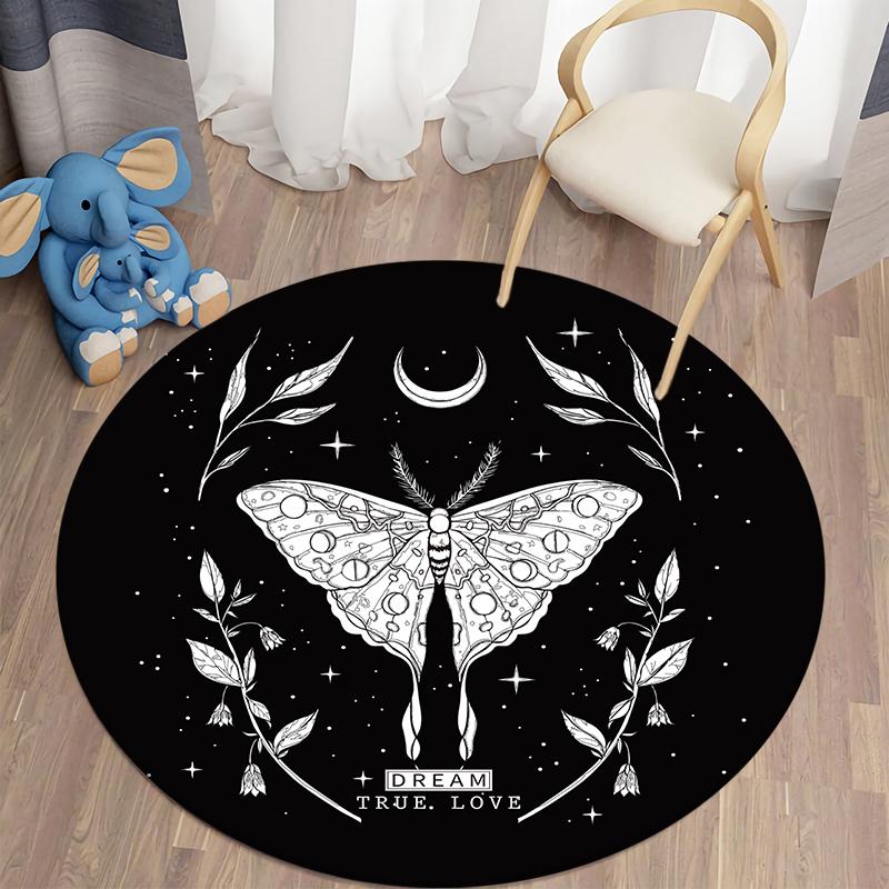 Boho Style Round Carpet Floor Mat Living Room Carpet Polyester Carpet Mat Children 'S Room Decoration Room Decor Prayer Carpet