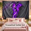 Dragon (1) Theme Wall Tapestry Customized With Name Text Personalized Hanging Tapestry For Bedroom Living Room Decor