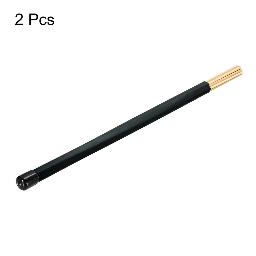Uxcell Bamboo Drumstick Brushes, Black, 1 Pair, for Jazz Acoustic Playing and Music Lovers Percussion