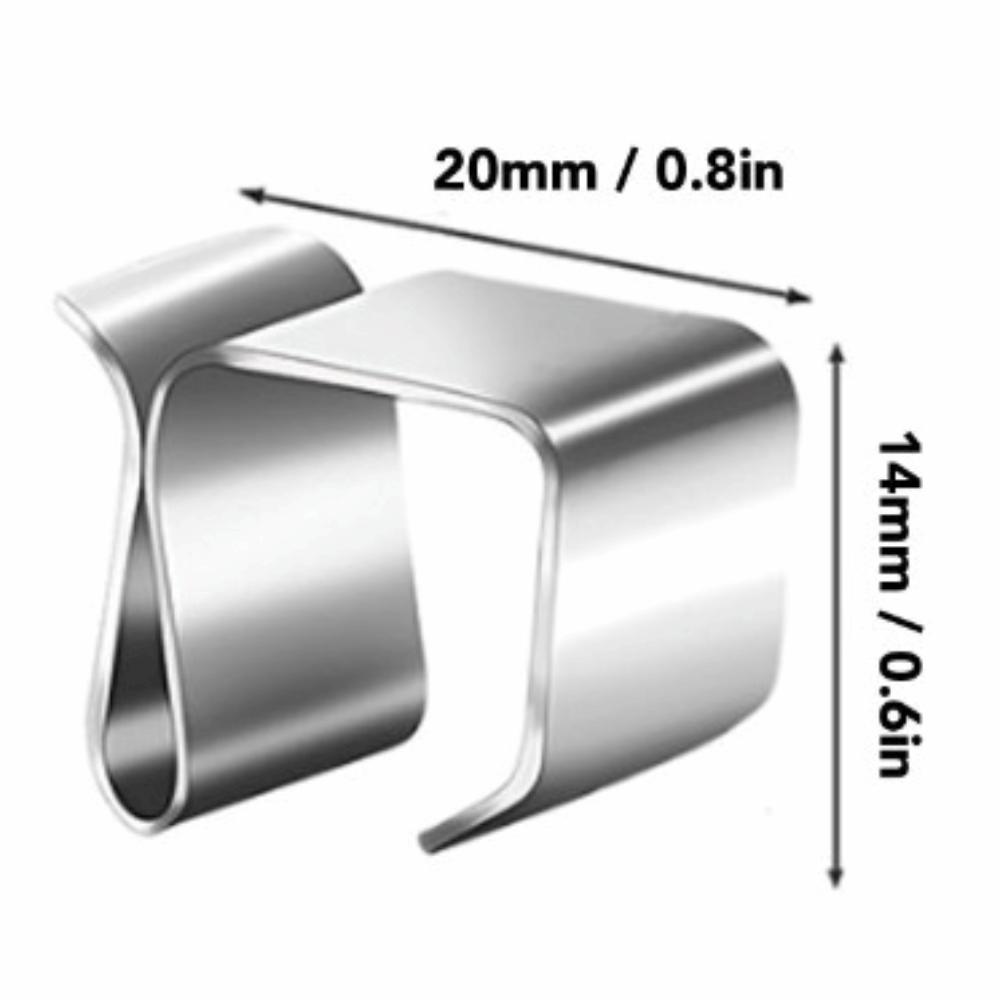 50pcs 0.9x0.6in/0.8x0.6in Gutter Hooks Stainless Steel Outdoor Light Clips Home Decoration