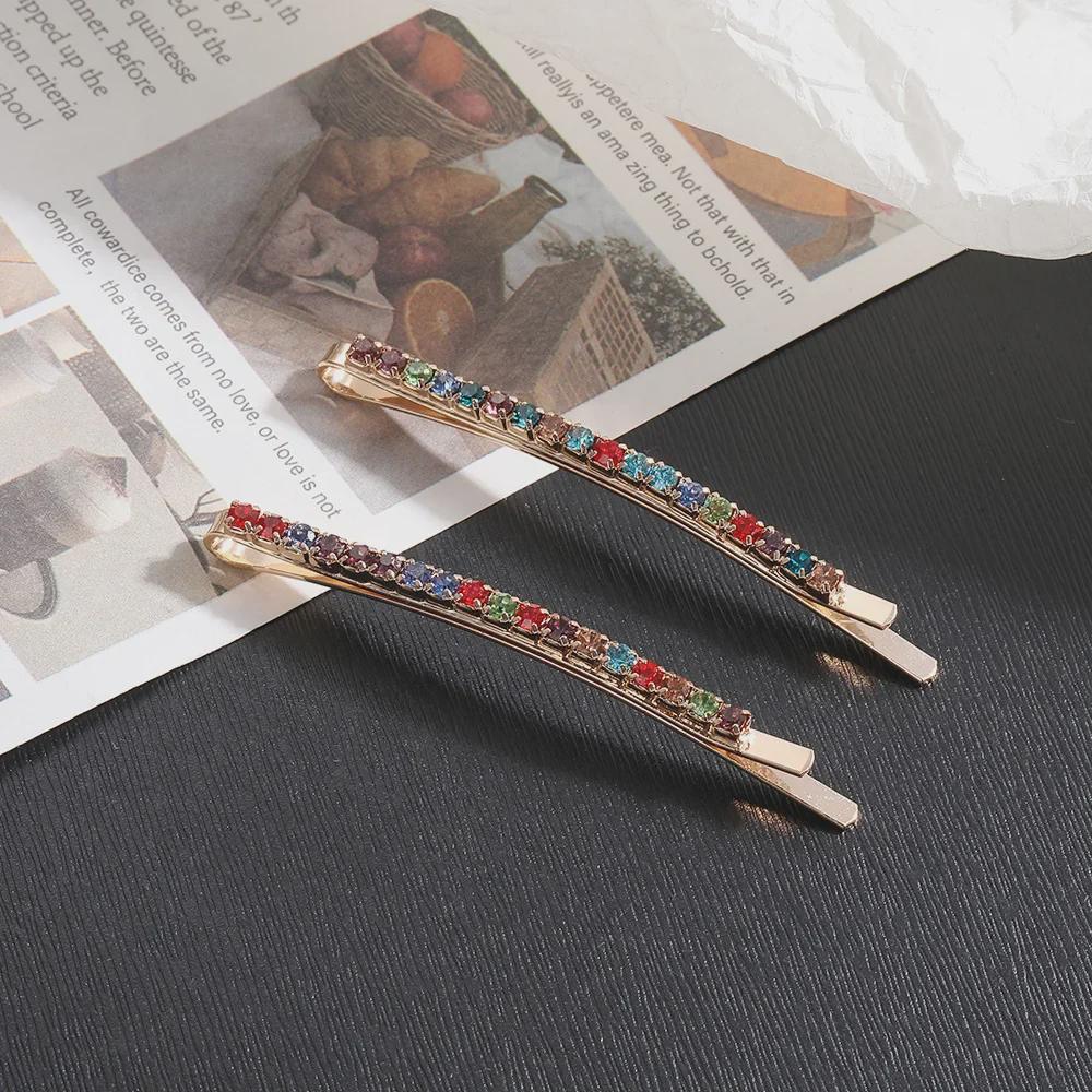 Chic Diamond Row Hair Clip: Elegant and Fashionable High-End Bangs Spring Hairpin