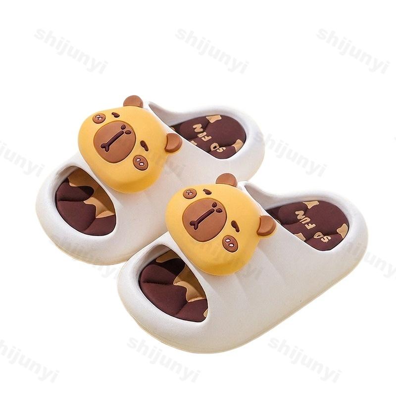 Capybara Summer Children Slippers New Kids Indoor Bath Slippers Cute Cartoon Comfortable Home Shoes Girls Boys Beach Shoes