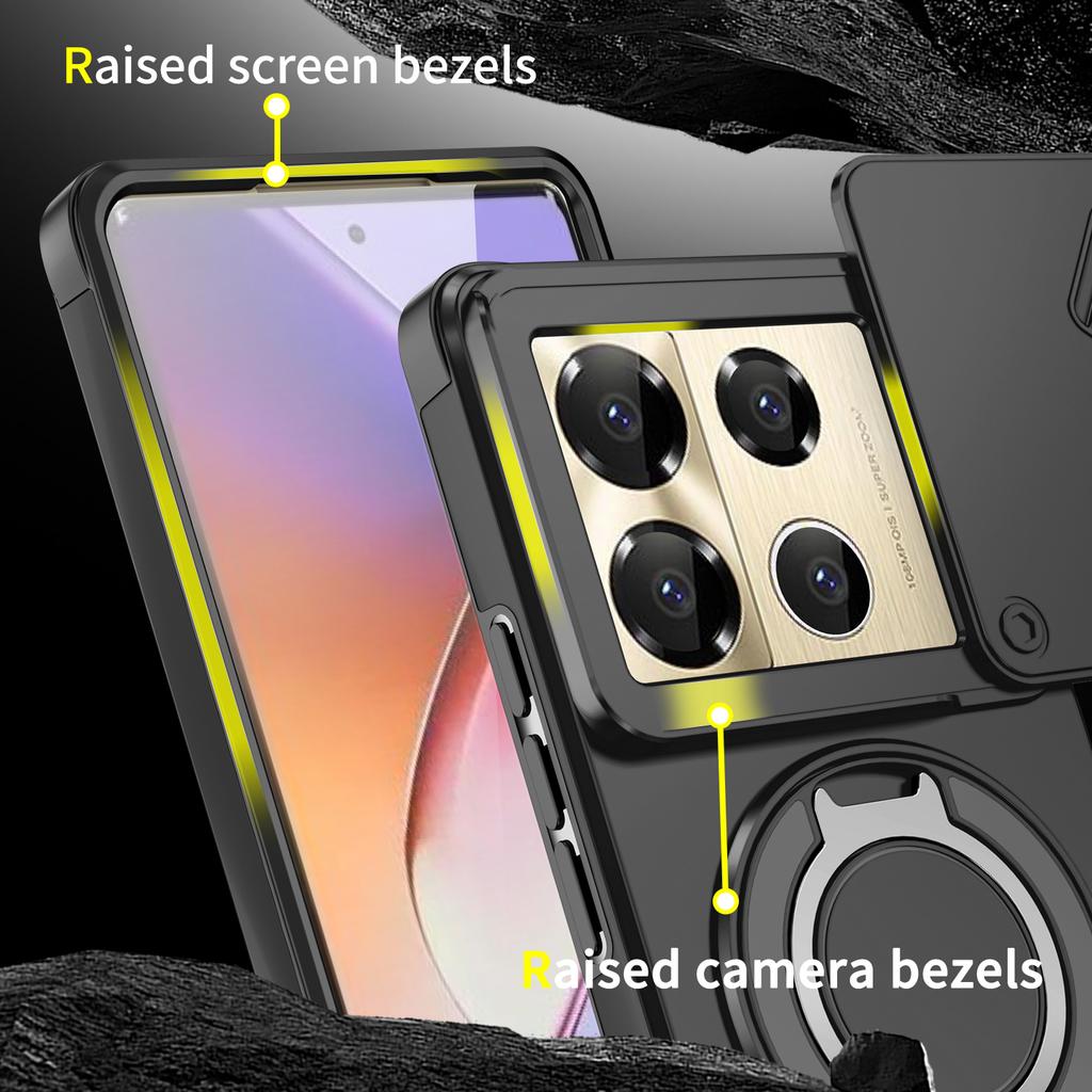 Magnetischer Ringständer Handyhülle für Infinix Note 40Pro Plus 5G X6851B GT 20 Pro X6871 Schiebekamera Objektivschutz Rückabdeckung