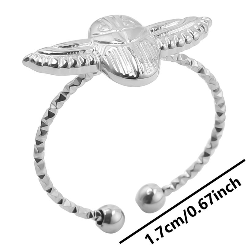 Punk Male Jewelry Mushroom Bone Moon Star Ring Stainless Steel Adjustable Rings For Women Men Accessories Leaf Finger Bague Gift