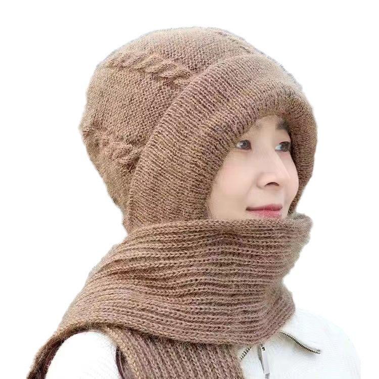 Women's Winter Fleece-Lined Hat & Scarf Combo: Thick, Warm, Windproof & Snowproof