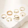 Yousheng 7Pcs/Set Star Moon Cross Twist Rhinestones Rings Set Women Opening Adjustable Knuckle Rings Exquisite Stacking Layering Ring Set