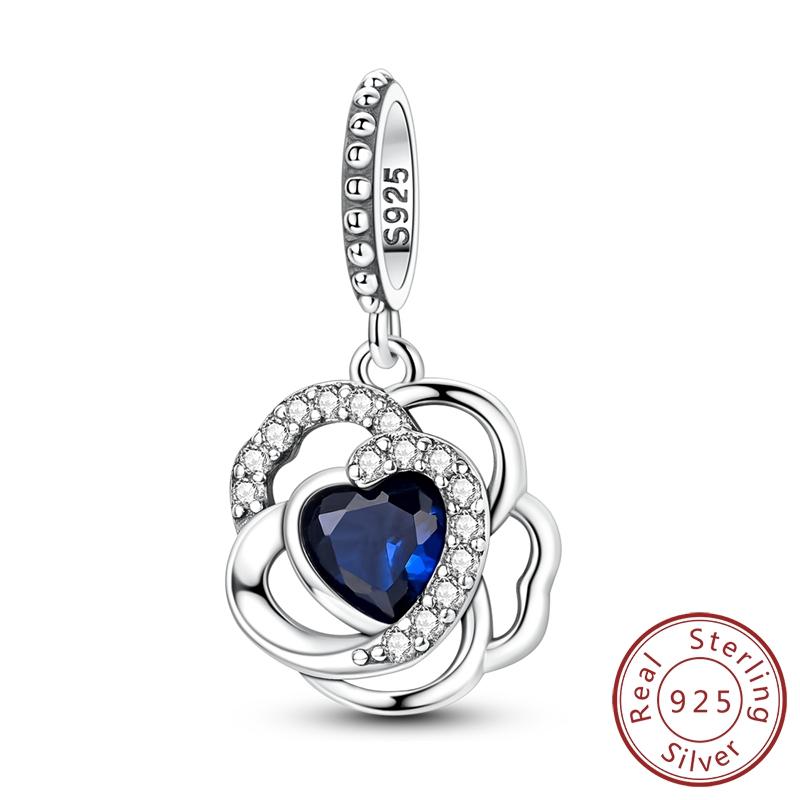 

100% Copper Charms Four-Leaf Clover Rose Blue Eye Heart Beads Dangle Fit Original Bracelet Diy Jewelry Gifts