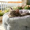 Reversible Bed for Cats, Bed for Indoor Cats and Small Dogs, Round Bed with Support Rim