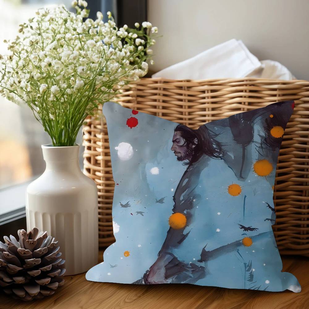 M-Miyamoto Musashi Swordsman Game Cushion Cover Inches Farmhouse Decor Home Throw Pillow Covers For Couch Decorations