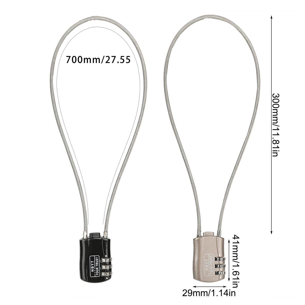 Cable Lock for Cycling Helmets Travel Luggage Security Combination Passwords Lock Cable Padlock Motorcycle Helmets Lock