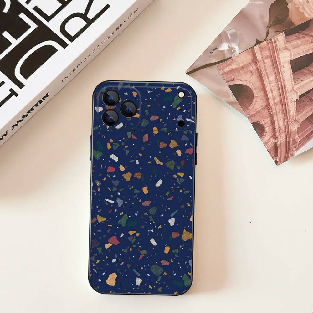 

Terrazzo AbstractS Tortoise Phone Case Silicone Black Soft For iPhone 17,16,15,14,13,12,11,Pro,Max,Plus,E,SE4,Air,Mini iPhone17Air
