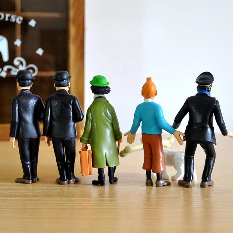 Haute Qualité Les Aventures De Tintin Et Milou Lot de 6 Pièces/Ensemble Figurine 8,5-4,5 cm Figurine Les Aventures de Tintin Poupées d'Animation Classiques Collection