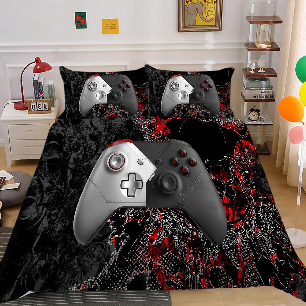 3D Player Bedding Full-size Game Machine Pattern Bedspread Set Is Suitable for Home Decoration of Boys and Men's Game Lovers' Room