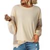 New Autumn and Winter Fashion Striped Color-blocking Round-neck Versatile Casual Long-sleeved Sweatshirt