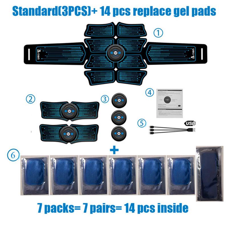Rechargeable Smart Abdominal Muscle Stimulator Belt with Eight Massage Pads