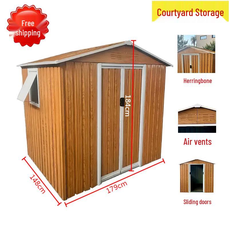 Movable Outdoor Sheet Metal Garden Shed and Storage Room
