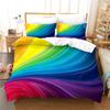 Superior Colorful Rainbow Duvet Cover Print Bedding Set King Size For Kid Teen Girls Microfiber Boho Comforter Cover Pillowcases
