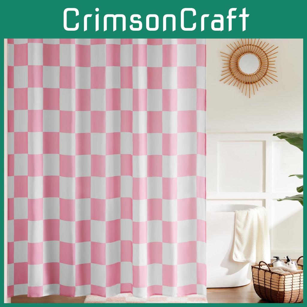 Checkerboard Retro 72x72inch Pattern Waterproof Shower Curtain Bathroom For