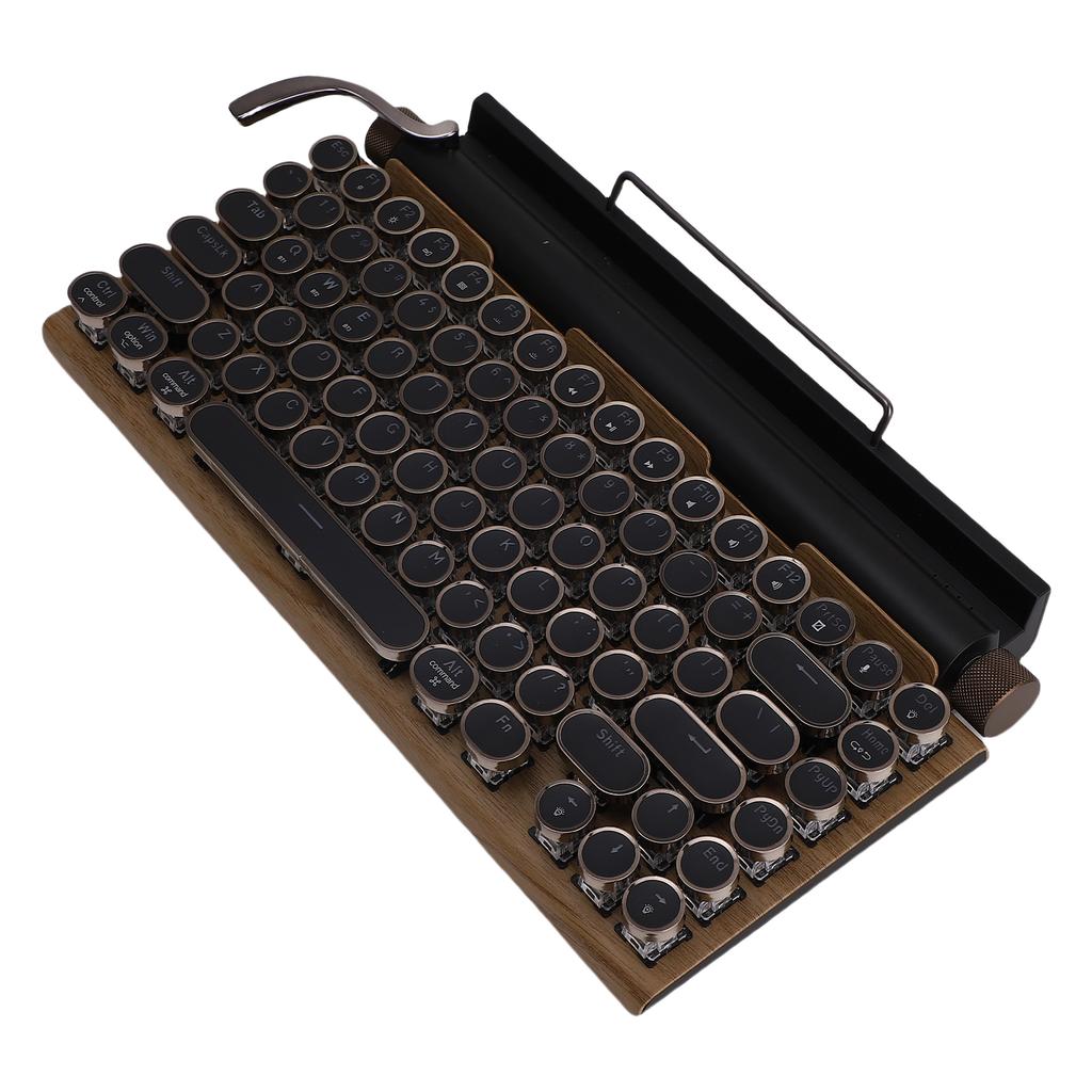 Mechanische Tastatur 83 Tasten Retro Verschleißfest Unterstützt Wireless 2000mA Einstellbare Helligkeit Retro Schreibmaschinentastatur