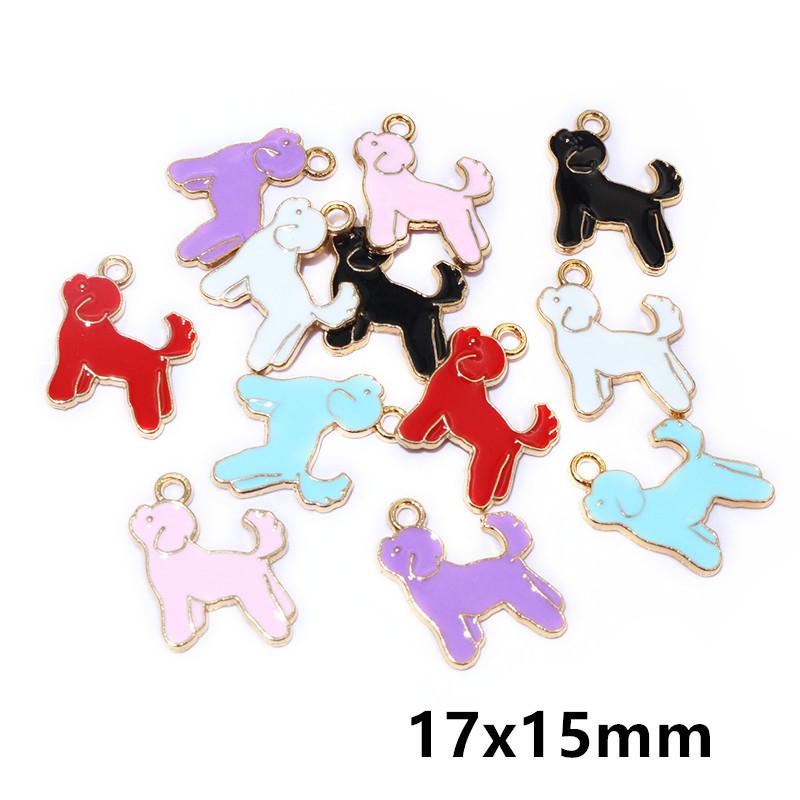 20pcs Random Colors Mix Enamel Bird/Cat/Dog/Bear Cut Animal Charms Pendant Alloy Metal DIY Jewelry Making for Bracelet Necklace