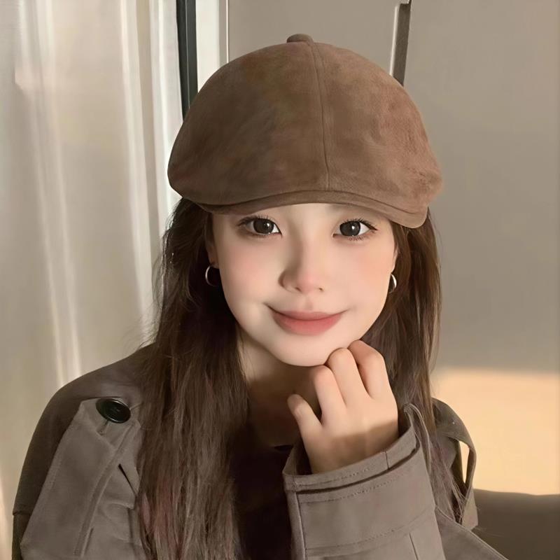 Retro Faded Suede Beret Hat Men Women Casual Fashion British Style Newsboy Cap Warmth Ball Hats Adjustable Classic Painter Caps