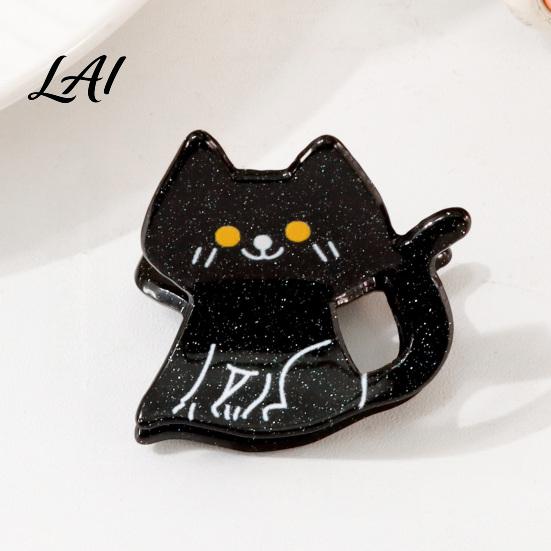 Black Cat Spider Witch Hat Accessories Halloween Cartoon Hair Clips for Women Girls Acrylic Glitter Pumpkin/Ghost/Bat/Cat Small Holiday Gifts