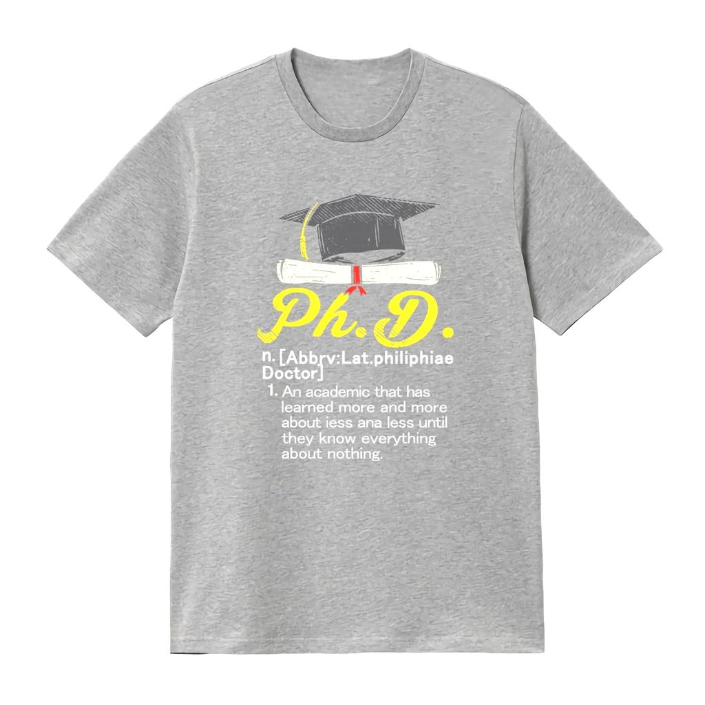 Doctoral Degree Graduation Tshirt with Logo Student Degree Graduate Academic Cap Printed Design Casual Comfortable Women Tops