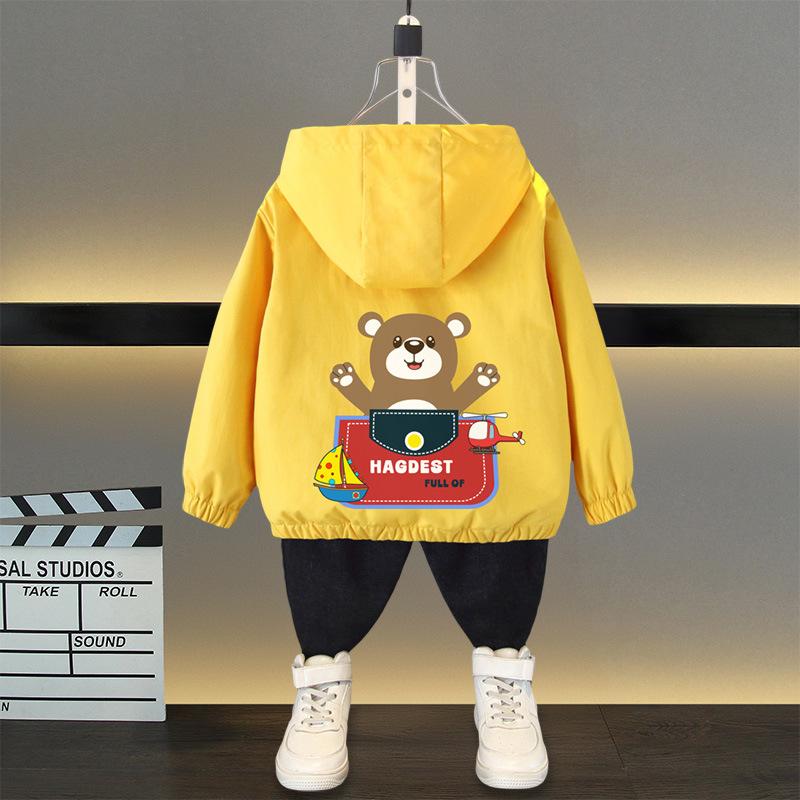 Jacke Kinder Outdoor Jungen und Mädchen Jacke Frühling Ball Dünner Abschnitt der Mittel- und Großkinder Locker Lässig Kapuze Rushing Mantel