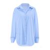 Light Blue Design Sense Lapel Women's Casual Shirt 2025 Fall and Winter New Niche Women's Tops