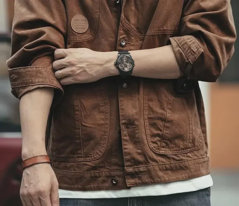 Ανδρικό Ρετρό Τζιν Μπουφάν - Ευέλικτο, Στυλάτο Ρούχο Εργασίας για Άνοιξη και Φθινόπωρο