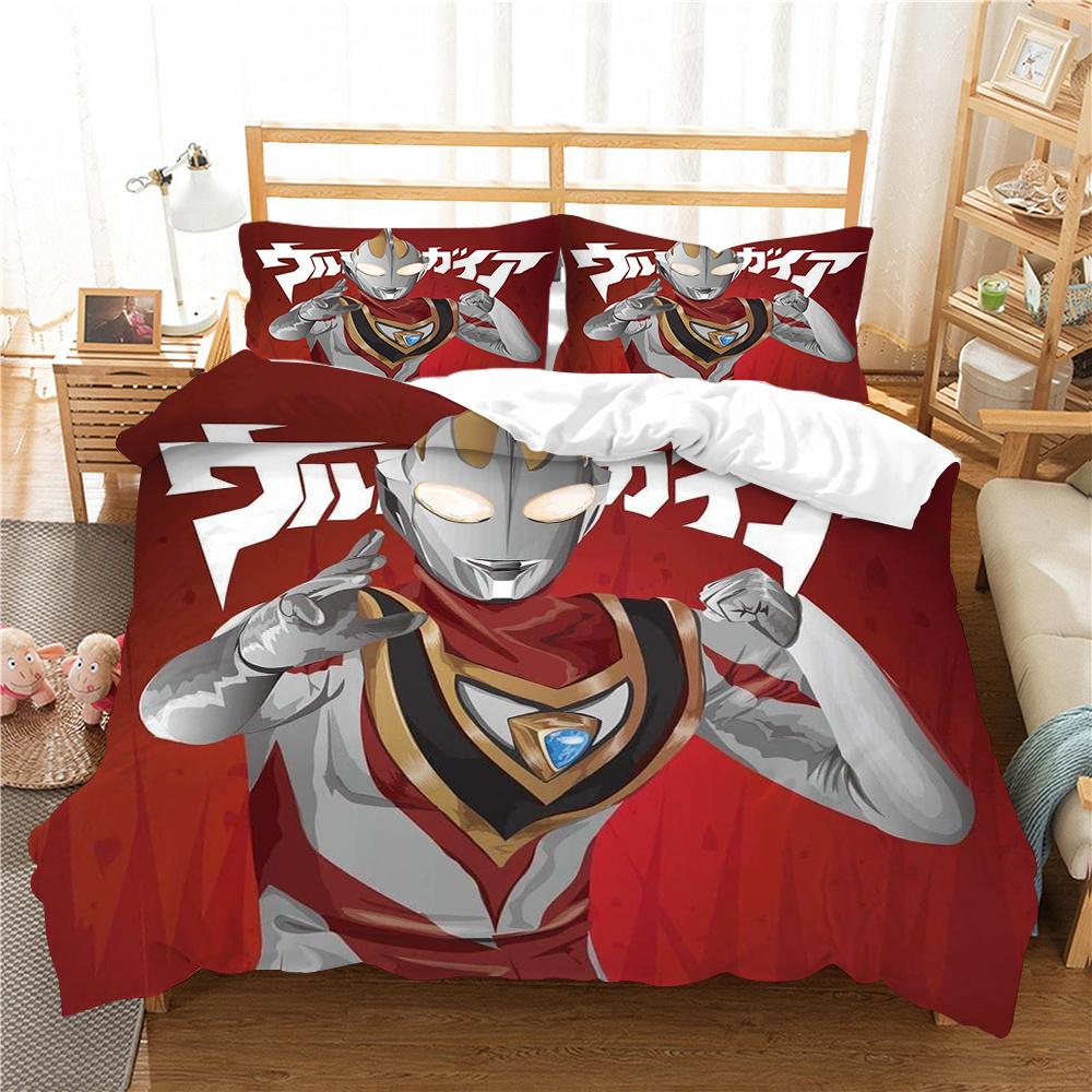 Bedding Cover Suit Ultraman Printing Teens Fashion Bedspread Polyester Pillowcase Home Textiles Duvet Cover