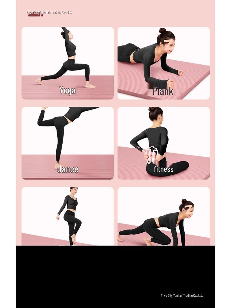 Women's Anti-Slip Shock Absorption Thick Yoga Mat for Home Fitness & Dance