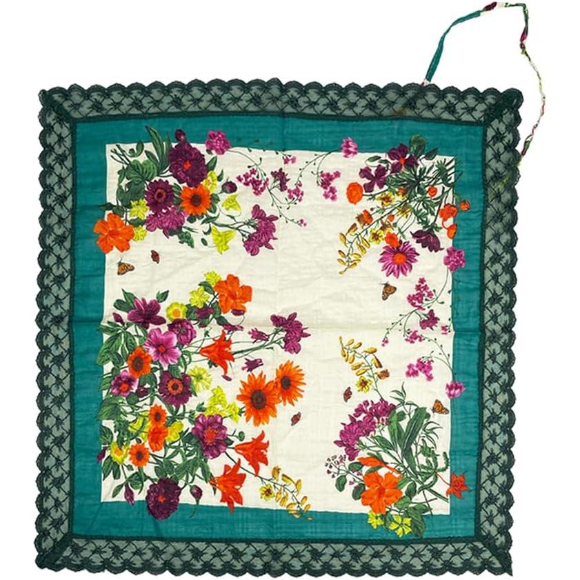TokyoGroceryClub 3-Way Multi-functional Dining Apron for Women - Stylish Tenugui Scarf, Lace Floral Cotton 100%, Formal Occasions, Lap Blanket, Mana