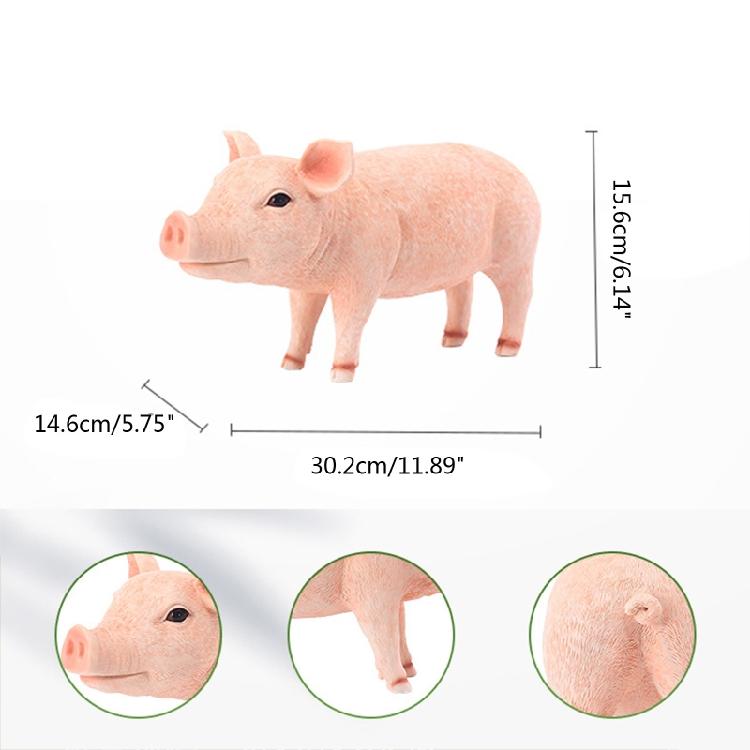 Resin Pig Statue Cute Animal Sculpture for Garden Yard Patio Outdoor Decoration Lawn Ornament Animal Statue Figurine