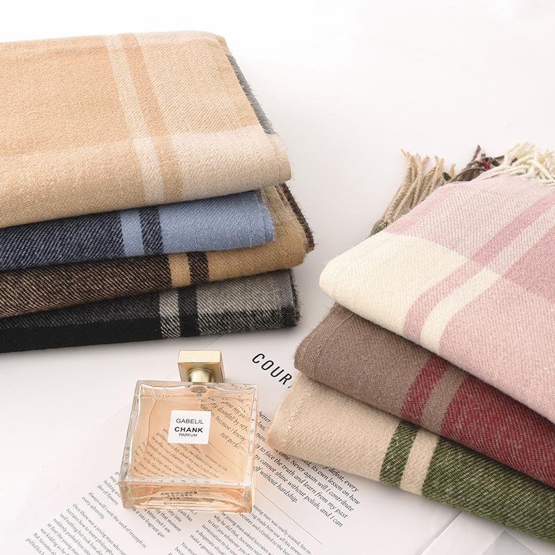Imitation Kaschmir Karomuster Schal für Damen Herbst und Winter Neu Hochwertige Atmosphäre Paar Dual Use Schal Warmer Schal