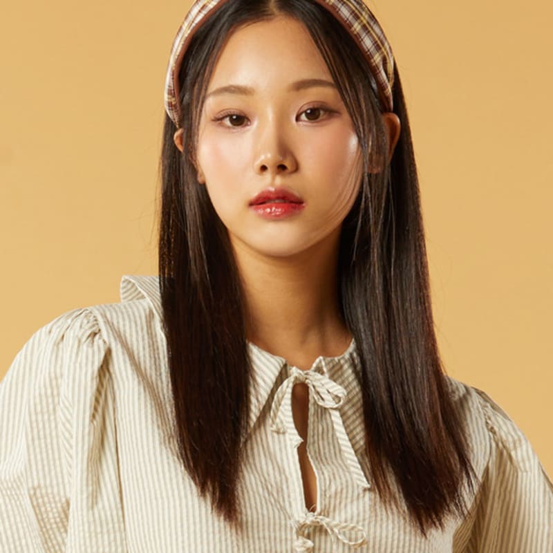 KOLEAT Bandana Preppy Check Hairband Headband [BROWN]