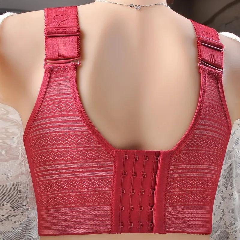 Sexy tiefer V-BH, große Größe, vollflächige BHs, Push-Up-Büstenhalter, Blumenspitze, nicht gepolstert, Dessous, 46 48 50DE Cup-Unterwäsche für Frauen