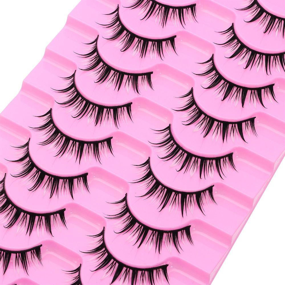 

Многоразовые черно-белые переплетенные накладные ресницы для Хэллоуина, косплея