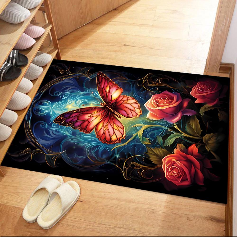 Butterfly Dream Catcher Floor Mat Design for Dining Room Balcony Entryway Dormitory Anti-slip Rug Office Home Decor Wedding Party Gift