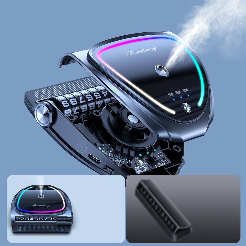 Solar Car Mounted Aromatherapy Perfume for Cars High Grade Parking Sign Men's Decorations Atmosphere Light Car Mounted Automatic