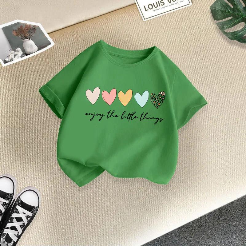 Fashionable summer children's T-shirt casual short sleeved T-shirt suitable for both men and women donuts