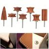7 PCS Wood Leather Burnisher Kit with Electric Polished Head Pointed Tip Leather Slicker Tool Set 3mm Hardened Steel Shaft