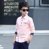 Ropa para niños, blusas de algodón para primavera y otoño, camisa de manga larga con cuello vuelto para niños, camisa de moda para niños de 5 a 15 años