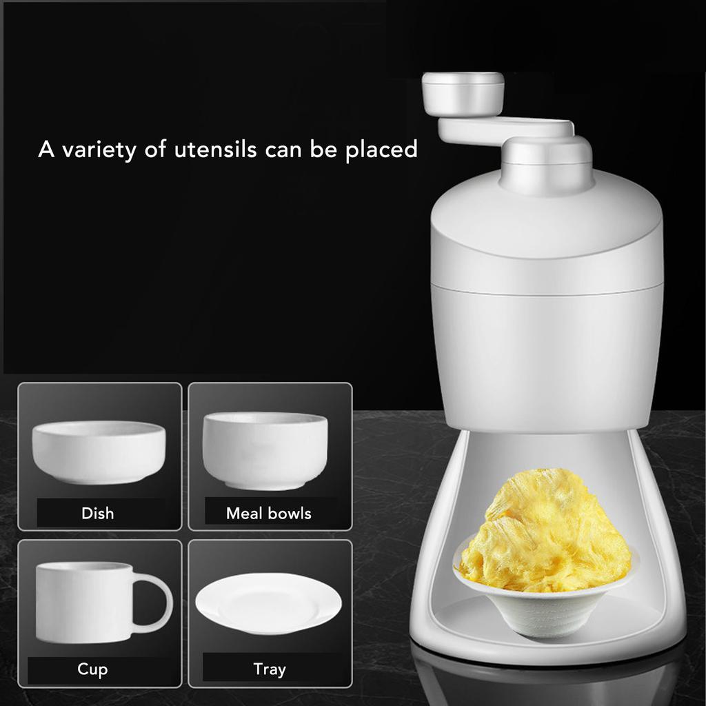 Handkurbel-Eisraspler 420 Edelstahl Manuelle Schnee-Eis-Kegelmaschine Slushie-Maker für Zuhause Outdoor Kommerzielle Nutzung mit Schüssel