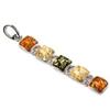 Multicolor Amber Sterling Silver Pendant