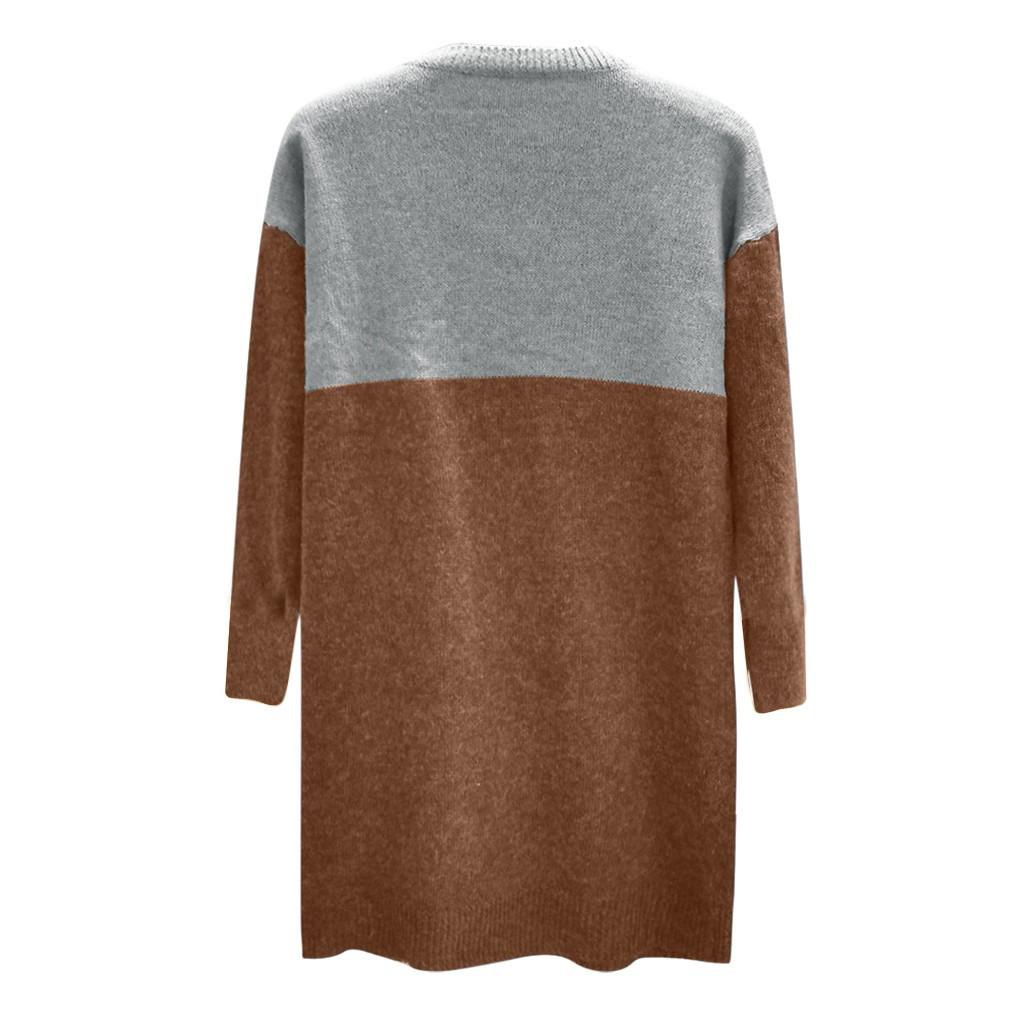 Módní dámské zimní svetrové šaty s volným prošíváním